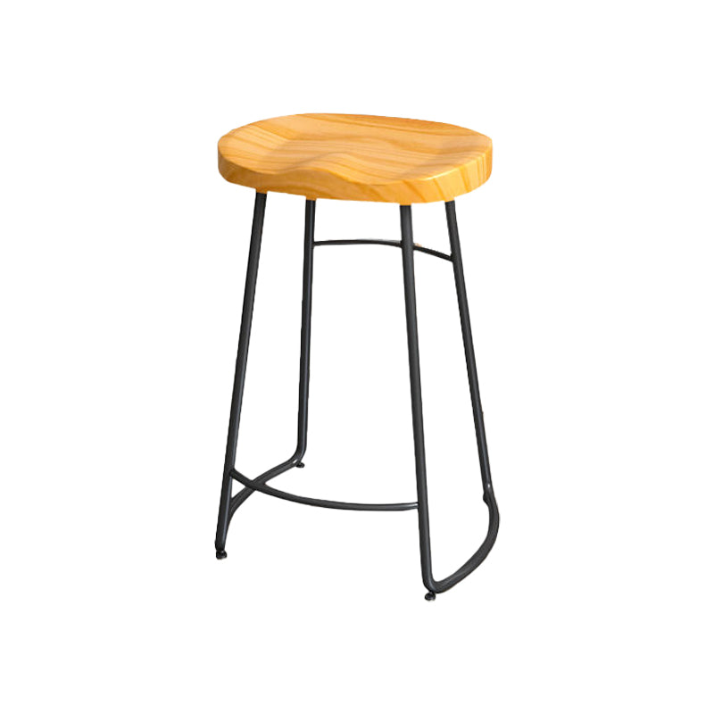 Modern Style Bar-stool with Footrest Iron Sled Legs for Kitchen Bar Black-Brown 1 Piece Counter Stool(26"H) Clearhalo 'Bar Furniture' 'Bar Stools' 'bar_stools' 'furn' 'furn_bar_stools' 'furniture_bar_stools' 'Kitchen & Dining Furniture' 'kitchen&dining_furn' 'kitchen' 'kitchen_furn' Furniture' 4664936