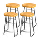 Modern Style Bar-stool with Footrest Iron Sled Legs for Kitchen Bar Black-Brown 4 Piece Set Counter Stool(26"H) Clearhalo 'Bar Furniture' 'Bar Stools' 'bar_stools' 'furn' 'furn_bar_stools' 'furniture_bar_stools' 'Kitchen & Dining Furniture' 'kitchen&dining_furn' 'kitchen' 'kitchen_furn' Furniture' 4664939