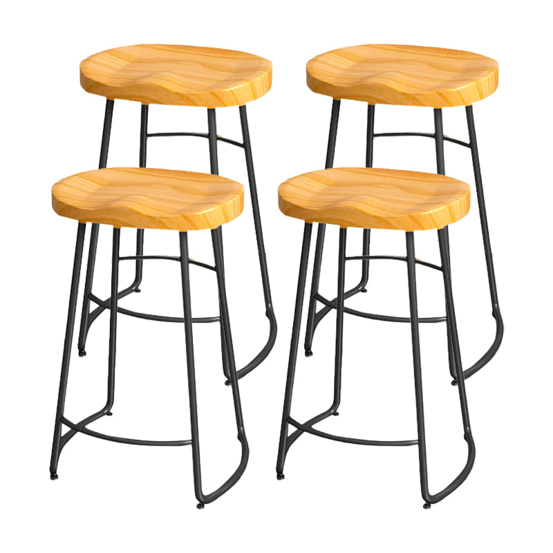 Modern Style Bar-stool with Footrest Iron Sled Legs for Kitchen Bar Black-Brown 4 Piece Set Counter Stool(26"H) Clearhalo 'Bar Furniture' 'Bar Stools' 'bar_stools' 'furn' 'furn_bar_stools' 'furniture_bar_stools' 'Kitchen & Dining Furniture' 'kitchen&dining_furn' 'kitchen' 'kitchen_furn' Furniture' 4664939