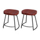 Modern Style Bar-stool with Footrest Iron Sled Legs for Kitchen Bar Black-Red 2 Piece Set Short Stool(18"H) Clearhalo 'Bar Furniture' 'Bar Stools' 'bar_stools' 'furn' 'furn_bar_stools' 'furniture_bar_stools' 'Kitchen & Dining Furniture' 'kitchen&dining_furn' 'kitchen' 'kitchen_furn' Furniture' 4664942