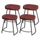 Modern Style Bar-stool with Footrest Iron Sled Legs for Kitchen Bar Black-Red 4 Piece Set Short Stool(18"H) Clearhalo 'Bar Furniture' 'Bar Stools' 'bar_stools' 'furn' 'furn_bar_stools' 'furniture_bar_stools' 'Kitchen & Dining Furniture' 'kitchen&dining_furn' 'kitchen' 'kitchen_furn' Furniture' 4664943
