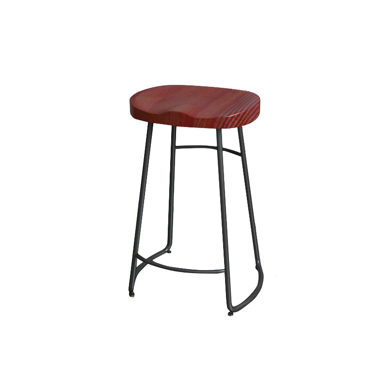Modern Style Bar-stool with Footrest Iron Sled Legs for Kitchen Bar Black-Red 1 Piece Counter Stool(26"H) Clearhalo 'Bar Furniture' 'Bar Stools' 'bar_stools' 'furn' 'furn_bar_stools' 'furniture_bar_stools' 'Kitchen & Dining Furniture' 'kitchen&dining_furn' 'kitchen' 'kitchen_furn' Furniture' 4664944