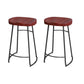 Modern Style Bar-stool with Footrest Iron Sled Legs for Kitchen Bar Black-Red 2 Piece Set Counter Stool(26"H) Clearhalo 'Bar Furniture' 'Bar Stools' 'bar_stools' 'furn' 'furn_bar_stools' 'furniture_bar_stools' 'Kitchen & Dining Furniture' 'kitchen&dining_furn' 'kitchen' 'kitchen_furn' Furniture' 4664945
