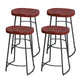 Modern Style Bar-stool with Footrest Iron Sled Legs for Kitchen Bar Black-Red 4 Piece Set Counter Stool(26"H) Clearhalo 'Bar Furniture' 'Bar Stools' 'bar_stools' 'furn' 'furn_bar_stools' 'furniture_bar_stools' 'Kitchen & Dining Furniture' 'kitchen&dining_furn' 'kitchen' 'kitchen_furn' Furniture' 4664946