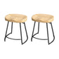 Modern Style Bar-stool with Footrest Iron Sled Legs for Kitchen Bar Natural Wood Black 2 Piece Set Short Stool(18"H) Clearhalo 'Bar Furniture' 'Bar Stools' 'bar_stools' 'furn' 'furn_bar_stools' 'furniture_bar_stools' 'Kitchen & Dining Furniture' 'kitchen&dining_furn' 'kitchen' 'kitchen_furn' Furniture' 4664948