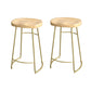 Modern Style Bar-stool with Footrest Iron Sled Legs for Kitchen Bar Natural Wood Antique Bronze 2 Piece Set Counter Stool(26"H) Clearhalo 'Bar Furniture' 'Bar Stools' 'bar_stools' 'furn' 'furn_bar_stools' 'furniture_bar_stools' 'Kitchen & Dining Furniture' 'kitchen&dining_furn' 'kitchen' 'kitchen_furn' Furniture' 4664951