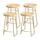 Modern Style Bar-stool with Footrest Iron Sled Legs for Kitchen Bar Natural Wood Antique Bronze 4 Piece Set Counter Stool(26"H) Clearhalo 'Bar Furniture' 'Bar Stools' 'bar_stools' 'furn' 'furn_bar_stools' 'furniture_bar_stools' 'Kitchen & Dining Furniture' 'kitchen&dining_furn' 'kitchen' 'kitchen_furn' Furniture' 4664952