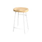 Modern Style Bar-stool with Footrest Iron Sled Legs for Kitchen Bar Natural Wood White 1 Piece Counter Stool(26"H) Clearhalo 'Bar Furniture' 'Bar Stools' 'bar_stools' 'furn' 'furn_bar_stools' 'furniture_bar_stools' 'Kitchen & Dining Furniture' 'kitchen&dining_furn' 'kitchen' 'kitchen_furn' Furniture' 4664956