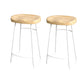 Modern Style Bar-stool with Footrest Iron Sled Legs for Kitchen Bar Natural Wood White 2 Piece Set Counter Stool(26"H) Clearhalo 'Bar Furniture' 'Bar Stools' 'bar_stools' 'furn' 'furn_bar_stools' 'furniture_bar_stools' 'Kitchen & Dining Furniture' 'kitchen&dining_furn' 'kitchen' 'kitchen_furn' Furniture' 4664957