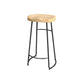 Modern Style Bar-stool with Footrest Iron Sled Legs for Kitchen Bar Natural Wood Black 1 Piece Bar Stool(30"H) Clearhalo 'Bar Furniture' 'Bar Stools' 'bar_stools' 'furn' 'furn_bar_stools' 'furniture_bar_stools' 'Kitchen & Dining Furniture' 'kitchen&dining_furn' 'kitchen' 'kitchen_furn' Furniture' 4664959