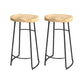 Modern Style Bar-stool with Footrest Iron Sled Legs for Kitchen Bar Natural Wood Black 2 Piece Set Bar Stool(30"H) Clearhalo 'Bar Furniture' 'Bar Stools' 'bar_stools' 'furn' 'furn_bar_stools' 'furniture_bar_stools' 'Kitchen & Dining Furniture' 'kitchen&dining_furn' 'kitchen' 'kitchen_furn' Furniture' 4664960