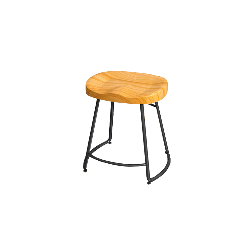 Modern Style Bar-stool with Footrest Iron Sled Legs for Kitchen Bar Black-Brown 1 Piece Short Stool(22"H) Clearhalo 'Bar Furniture' 'Bar Stools' 'bar_stools' 'furn' 'furn_bar_stools' 'furniture_bar_stools' 'Kitchen & Dining Furniture' 'kitchen&dining_furn' 'kitchen' 'kitchen_furn' Furniture' 4664962