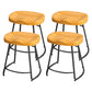 Modern Style Bar-stool with Footrest Iron Sled Legs for Kitchen Bar Black-Brown 4 Piece Set Short Stool(22"H) Clearhalo 'Bar Furniture' 'Bar Stools' 'bar_stools' 'furn' 'furn_bar_stools' 'furniture_bar_stools' 'Kitchen & Dining Furniture' 'kitchen&dining_furn' 'kitchen' 'kitchen_furn' Furniture' 4664964