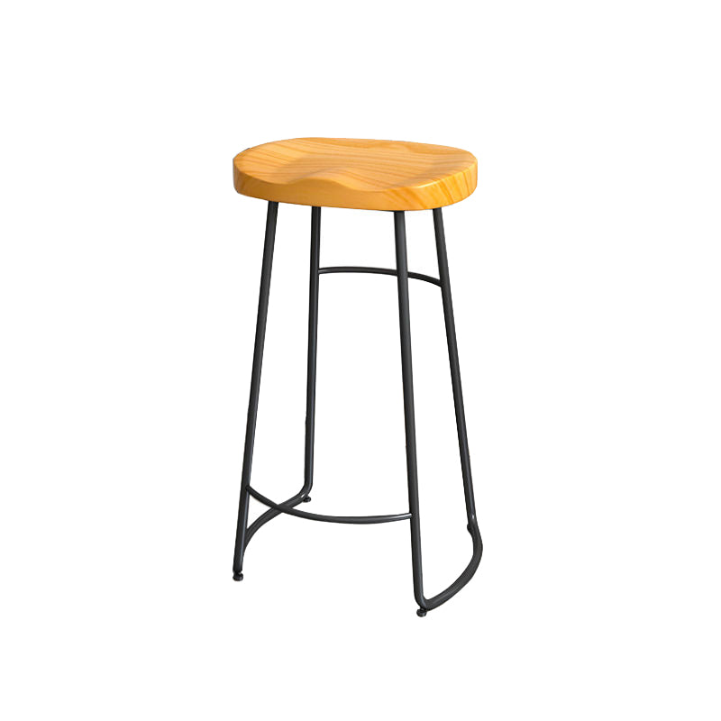 Modern Style Bar-stool with Footrest Iron Sled Legs for Kitchen Bar Black-Brown 1 Piece Bar Stool(30"H) Clearhalo 'Bar Furniture' 'Bar Stools' 'bar_stools' 'furn' 'furn_bar_stools' 'furniture_bar_stools' 'Kitchen & Dining Furniture' 'kitchen&dining_furn' 'kitchen' 'kitchen_furn' Furniture' 4664965