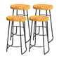Modern Style Bar-stool with Footrest Iron Sled Legs for Kitchen Bar Black-Brown 4 Piece Set Bar Stool(30"H) Clearhalo 'Bar Furniture' 'Bar Stools' 'bar_stools' 'furn' 'furn_bar_stools' 'furniture_bar_stools' 'Kitchen & Dining Furniture' 'kitchen&dining_furn' 'kitchen' 'kitchen_furn' Furniture' 4664967