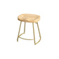 Modern Style Bar-stool with Footrest Iron Sled Legs for Kitchen Bar Natural Wood Antique Bronze 1 Piece Short Stool(18"H) Clearhalo 'Bar Furniture' 'Bar Stools' 'bar_stools' 'furn' 'furn_bar_stools' 'furniture_bar_stools' 'Kitchen & Dining Furniture' 'kitchen&dining_furn' 'kitchen' 'kitchen_furn' Furniture' 4664968