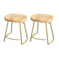 Modern Style Bar-stool with Footrest Iron Sled Legs for Kitchen Bar Natural Wood Antique Bronze 2 Piece Set Short Stool(18"H) Clearhalo 'Bar Furniture' 'Bar Stools' 'bar_stools' 'furn' 'furn_bar_stools' 'furniture_bar_stools' 'Kitchen & Dining Furniture' 'kitchen&dining_furn' 'kitchen' 'kitchen_furn' Furniture' 4664969