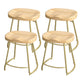Modern Style Bar-stool with Footrest Iron Sled Legs for Kitchen Bar Natural Wood Antique Bronze 4 Piece Set Short Stool(18"H) Clearhalo 'Bar Furniture' 'Bar Stools' 'bar_stools' 'furn' 'furn_bar_stools' 'furniture_bar_stools' 'Kitchen & Dining Furniture' 'kitchen&dining_furn' 'kitchen' 'kitchen_furn' Furniture' 4664970