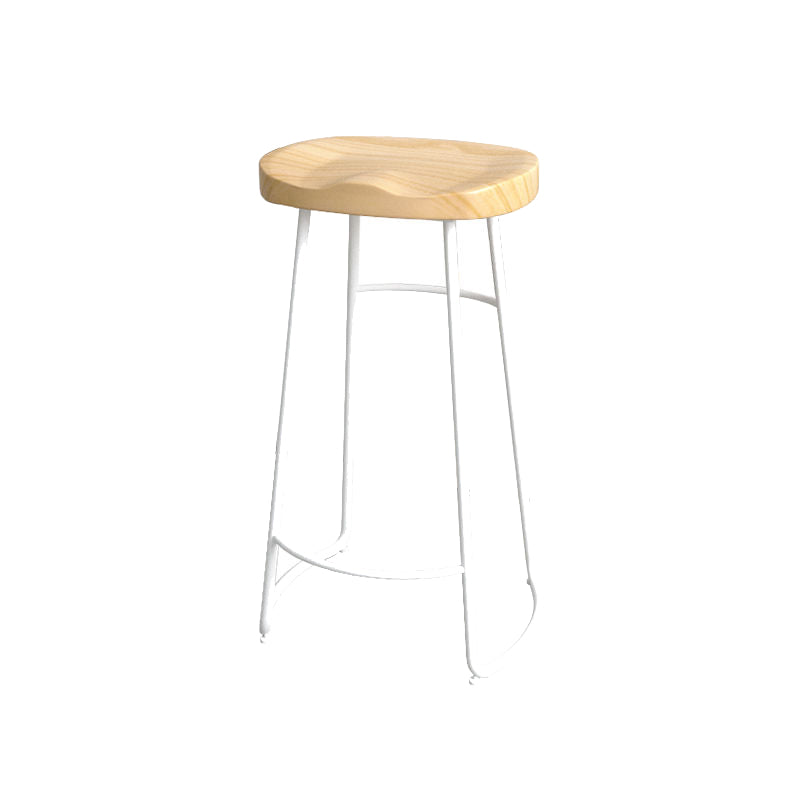 Modern Style Bar-stool with Footrest Iron Sled Legs for Kitchen Bar Natural Wood White 1 Piece Bar Stool(30"H) Clearhalo 'Bar Furniture' 'Bar Stools' 'bar_stools' 'furn' 'furn_bar_stools' 'furniture_bar_stools' 'Kitchen & Dining Furniture' 'kitchen&dining_furn' 'kitchen' 'kitchen_furn' Furniture' 4664971
