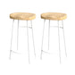 Modern Style Bar-stool with Footrest Iron Sled Legs for Kitchen Bar Natural Wood White 2 Piece Set Bar Stool(30"H) Clearhalo 'Bar Furniture' 'Bar Stools' 'bar_stools' 'furn' 'furn_bar_stools' 'furniture_bar_stools' 'Kitchen & Dining Furniture' 'kitchen&dining_furn' 'kitchen' 'kitchen_furn' Furniture' 4664972