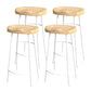 Modern Style Bar-stool with Footrest Iron Sled Legs for Kitchen Bar Natural Wood White 4 Piece Set Bar Stool(30"H) Clearhalo 'Bar Furniture' 'Bar Stools' 'bar_stools' 'furn' 'furn_bar_stools' 'furniture_bar_stools' 'Kitchen & Dining Furniture' 'kitchen&dining_furn' 'kitchen' 'kitchen_furn' Furniture' 4664973