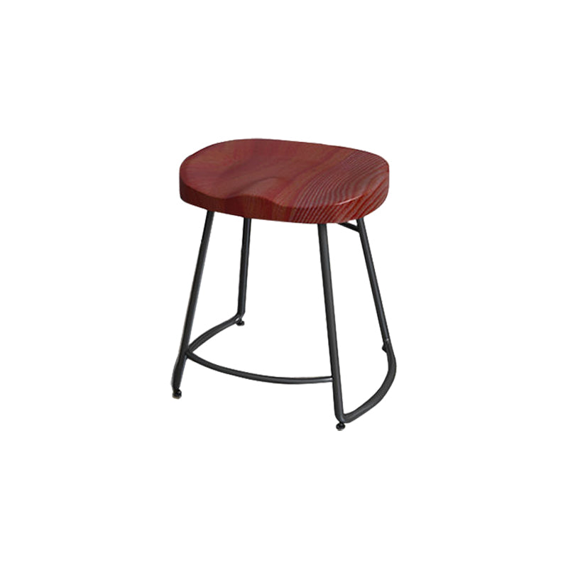 Modern Style Bar-stool with Footrest Iron Sled Legs for Kitchen Bar Black-Red 1 Piece Short Stool(22"H) Clearhalo 'Bar Furniture' 'Bar Stools' 'bar_stools' 'furn' 'furn_bar_stools' 'furniture_bar_stools' 'Kitchen & Dining Furniture' 'kitchen&dining_furn' 'kitchen' 'kitchen_furn' Furniture' 4664974