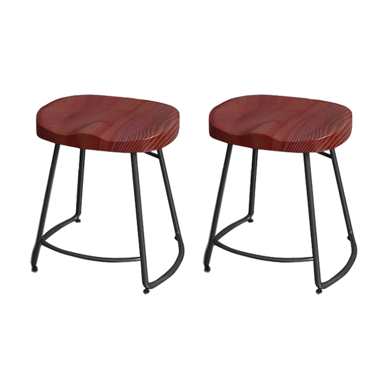 Modern Style Bar-stool with Footrest Iron Sled Legs for Kitchen Bar Black-Red 2 Piece Set Short Stool(22"H) Clearhalo 'Bar Furniture' 'Bar Stools' 'bar_stools' 'furn' 'furn_bar_stools' 'furniture_bar_stools' 'Kitchen & Dining Furniture' 'kitchen&dining_furn' 'kitchen' 'kitchen_furn' Furniture' 4664975