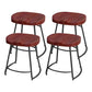 Modern Style Bar-stool with Footrest Iron Sled Legs for Kitchen Bar Black-Red 4 Piece Set Short Stool(22"H) Clearhalo 'Bar Furniture' 'Bar Stools' 'bar_stools' 'furn' 'furn_bar_stools' 'furniture_bar_stools' 'Kitchen & Dining Furniture' 'kitchen&dining_furn' 'kitchen' 'kitchen_furn' Furniture' 4664976
