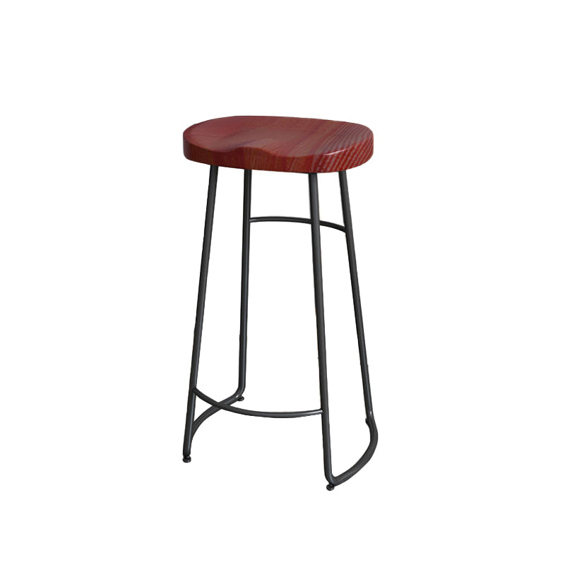 Modern Style Bar-stool with Footrest Iron Sled Legs for Kitchen Bar Black-Red 1 Piece Bar Stool(30"H) Clearhalo 'Bar Furniture' 'Bar Stools' 'bar_stools' 'furn' 'furn_bar_stools' 'furniture_bar_stools' 'Kitchen & Dining Furniture' 'kitchen&dining_furn' 'kitchen' 'kitchen_furn' Furniture' 4664977