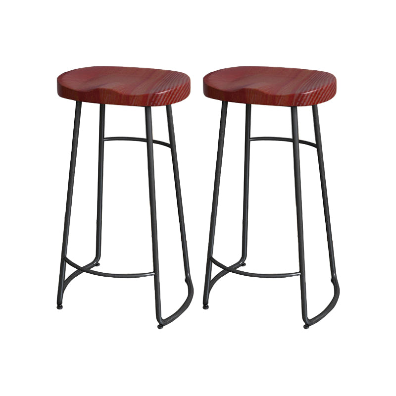 Modern Style Bar-stool with Footrest Iron Sled Legs for Kitchen Bar Black-Red 2 Piece Set Bar Stool(30"H) Clearhalo 'Bar Furniture' 'Bar Stools' 'bar_stools' 'furn' 'furn_bar_stools' 'furniture_bar_stools' 'Kitchen & Dining Furniture' 'kitchen&dining_furn' 'kitchen' 'kitchen_furn' Furniture' 4664978