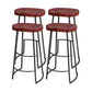 Modern Style Bar-stool with Footrest Iron Sled Legs for Kitchen Bar Black-Red 4 Piece Set Bar Stool(30"H) Clearhalo 'Bar Furniture' 'Bar Stools' 'bar_stools' 'furn' 'furn_bar_stools' 'furniture_bar_stools' 'Kitchen & Dining Furniture' 'kitchen&dining_furn' 'kitchen' 'kitchen_furn' Furniture' 4664979