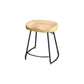 Modern Style Bar-stool with Footrest Iron Sled Legs for Kitchen Bar Natural Wood Black 1 Piece Short Stool(22"H) Clearhalo 'Bar Furniture' 'Bar Stools' 'bar_stools' 'furn' 'furn_bar_stools' 'furniture_bar_stools' 'Kitchen & Dining Furniture' 'kitchen&dining_furn' 'kitchen' 'kitchen_furn' Furniture' 4664980