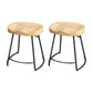 Modern Style Bar-stool with Footrest Iron Sled Legs for Kitchen Bar Natural Wood Black 2 Piece Set Short Stool(22"H) Clearhalo 'Bar Furniture' 'Bar Stools' 'bar_stools' 'furn' 'furn_bar_stools' 'furniture_bar_stools' 'Kitchen & Dining Furniture' 'kitchen&dining_furn' 'kitchen' 'kitchen_furn' Furniture' 4664981