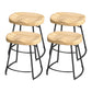 Modern Style Bar-stool with Footrest Iron Sled Legs for Kitchen Bar Natural Wood Black 4 Piece Set Short Stool(22"H) Clearhalo 'Bar Furniture' 'Bar Stools' 'bar_stools' 'furn' 'furn_bar_stools' 'furniture_bar_stools' 'Kitchen & Dining Furniture' 'kitchen&dining_furn' 'kitchen' 'kitchen_furn' Furniture' 4664982