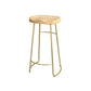 Modern Style Bar-stool with Footrest Iron Sled Legs for Kitchen Bar Natural Wood Antique Bronze 1 Piece Bar Stool(30"H) Clearhalo 'Bar Furniture' 'Bar Stools' 'bar_stools' 'furn' 'furn_bar_stools' 'furniture_bar_stools' 'Kitchen & Dining Furniture' 'kitchen&dining_furn' 'kitchen' 'kitchen_furn' Furniture' 4664986