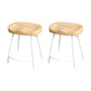 Modern Style Bar-stool with Footrest Iron Sled Legs for Kitchen Bar Natural Wood White 2 Piece Set Short Stool(22"H) Clearhalo 'Bar Furniture' 'Bar Stools' 'bar_stools' 'furn' 'furn_bar_stools' 'furniture_bar_stools' 'Kitchen & Dining Furniture' 'kitchen&dining_furn' 'kitchen' 'kitchen_furn' Furniture' 4664990