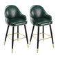 Low Back Matte Finish Bar Stool Footrest Armed Glam Upholstered Stool Dark Green 2 Piece Set Clearhalo 'Bar Furniture' 'Bar Stools' 'bar_stools' 'furn' 'furn_bar_stools' 'furniture_bar_stools' 'Kitchen & Dining Furniture' 'kitchen&dining_furn' 'kitchen' 'kitchen_furn' Furniture' 4664998