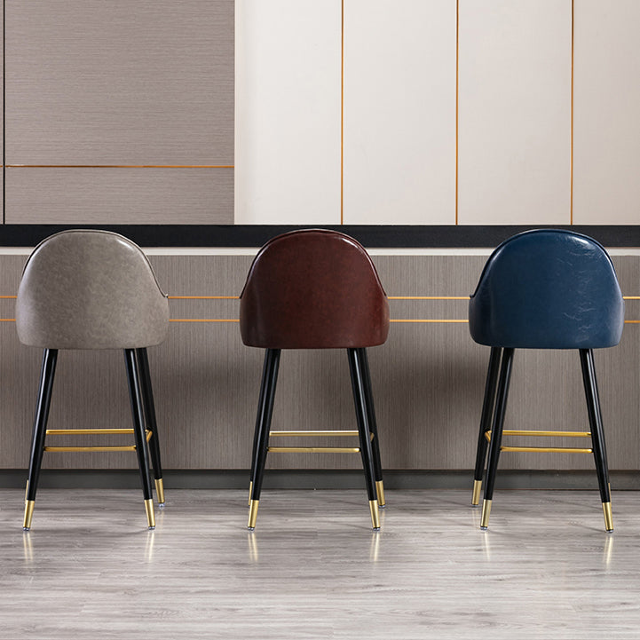 Low Back Matte Finish Bar Stool Footrest Armed Glam Upholstered Stool Clearhalo 'Bar Furniture' 'Bar Stools' 'bar_stools' 'furn' 'furn_bar_stools' 'furniture_bar_stools' 'Kitchen & Dining Furniture' 'kitchen&dining_furn' 'kitchen' 'kitchen_furn' Furniture' 4664999