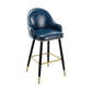Low Back Matte Finish Bar Stool Footrest Armed Glam Upholstered Stool Navy Blue 1 Piece Clearhalo 'Bar Furniture' 'Bar Stools' 'bar_stools' 'furn' 'furn_bar_stools' 'furniture_bar_stools' 'Kitchen & Dining Furniture' 'kitchen&dining_furn' 'kitchen' 'kitchen_furn' Furniture' 4665002