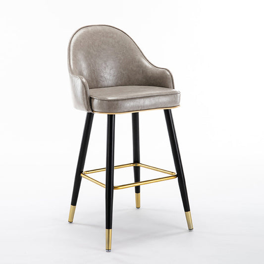 Low Back Matte Finish Bar Stool Footrest Armed Glam Upholstered Stool Clearhalo 'Bar Furniture' 'Bar Stools' 'bar_stools' 'furn' 'furn_bar_stools' 'furniture_bar_stools' 'Kitchen & Dining Furniture' 'kitchen&dining_furn' 'kitchen' 'kitchen_furn' Furniture' 4665005