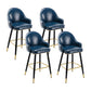 Low Back Matte Finish Bar Stool Footrest Armed Glam Upholstered Stool Navy Blue 4 Piece Set Clearhalo 'Bar Furniture' 'Bar Stools' 'bar_stools' 'furn' 'furn_bar_stools' 'furniture_bar_stools' 'Kitchen & Dining Furniture' 'kitchen&dining_furn' 'kitchen' 'kitchen_furn' Furniture' 4665006