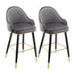Low Back Matte Finish Bar Stool Footrest Armed Glam Upholstered Stool Dark Gray 2 Piece Set Clearhalo 'Bar Furniture' 'Bar Stools' 'bar_stools' 'furn' 'furn_bar_stools' 'furniture_bar_stools' 'Kitchen & Dining Furniture' 'kitchen&dining_furn' 'kitchen' 'kitchen_furn' Furniture' 4665010