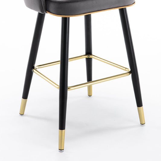 Low Back Matte Finish Bar Stool Footrest Armed Glam Upholstered Stool Clearhalo 'Bar Furniture' 'Bar Stools' 'bar_stools' 'furn' 'furn_bar_stools' 'furniture_bar_stools' 'Kitchen & Dining Furniture' 'kitchen&dining_furn' 'kitchen' 'kitchen_furn' Furniture' 4665011