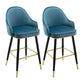 Low Back Matte Finish Bar Stool Footrest Armed Glam Upholstered Stool Royal Blue 2 Piece Set Clearhalo 'Bar Furniture' 'Bar Stools' 'bar_stools' 'furn' 'furn_bar_stools' 'furniture_bar_stools' 'Kitchen & Dining Furniture' 'kitchen&dining_furn' 'kitchen' 'kitchen_furn' Furniture' 4665015