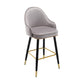 Low Back Matte Finish Bar Stool Footrest Armed Glam Upholstered Stool Light Gray 1 Piece Clearhalo 'Bar Furniture' 'Bar Stools' 'bar_stools' 'furn' 'furn_bar_stools' 'furniture_bar_stools' 'Kitchen & Dining Furniture' 'kitchen&dining_furn' 'kitchen' 'kitchen_furn' Furniture' 4665026