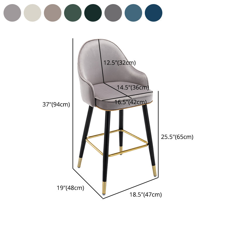 Low Back Matte Finish Bar Stool Footrest Armed Glam Upholstered Stool Clearhalo 'Bar Furniture' 'Bar Stools' 'bar_stools' 'furn' 'furn_bar_stools' 'furniture_bar_stools' 'Kitchen & Dining Furniture' 'kitchen&dining_furn' 'kitchen' 'kitchen_furn' Furniture' 4665030