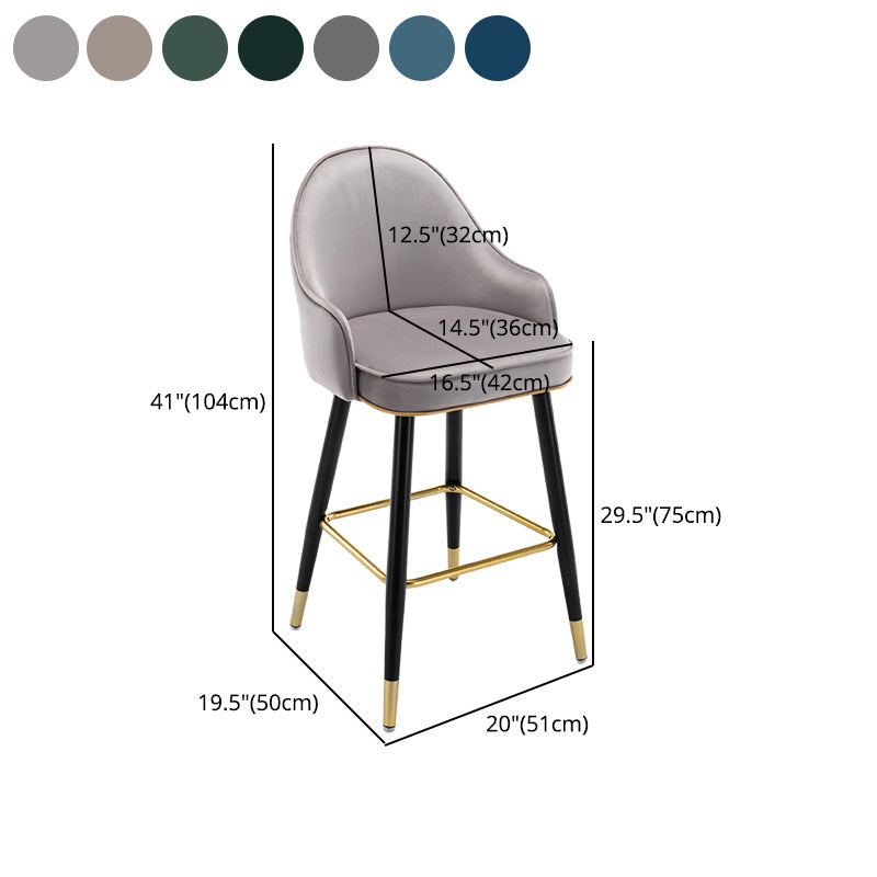 Low Back Matte Finish Bar Stool Footrest Armed Glam Upholstered Stool Clearhalo 'Bar Furniture' 'Bar Stools' 'bar_stools' 'furn' 'furn_bar_stools' 'furniture_bar_stools' 'Kitchen & Dining Furniture' 'kitchen&dining_furn' 'kitchen' 'kitchen_furn' Furniture' 4665031