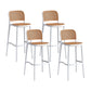 Plastic Scandinavian Kitchen Dining Room Armless Stool Low Back Bar Stool White 4 Piece Set Clearhalo 'Bar Furniture' 'Bar Stools' 'bar_stools' 'furn' 'furn_bar_stools' 'furniture_bar_stools' 'Kitchen & Dining Furniture' 'kitchen&dining_furn' 'kitchen' 'kitchen_furn' Furniture' 4665051