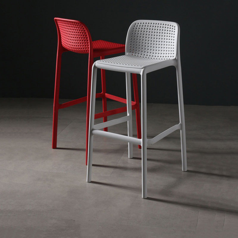 Plastic Scandinavian Kitchen Dining Room Stool Low Back Armless Bar Stool Clearhalo 'Bar Furniture' 'Bar Stools' 'bar_stools' 'furniture_bar_stools' 'Kitchen & Dining Furniture' 'kitchen&dining_furn' 'kitchen' 'kitchen_furn' Furniture' 4665189