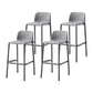 Plastic Scandinavian Kitchen Dining Room Stool Low Back Armless Bar Stool Grey Set of 4 Clearhalo 'Bar Furniture' 'Bar Stools' 'bar_stools' 'furniture_bar_stools' 'Kitchen & Dining Furniture' 'kitchen&dining_furn' 'kitchen' 'kitchen_furn' Furniture' 4665195